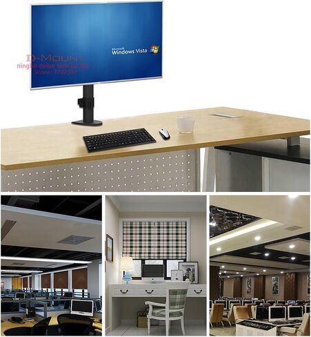 DL-M063 Full Motion Big Base Steel Tilt لأسفل تدوير 360 شاشة Dual Desk Bracket Double Screen Screen Support (Big Base) in Saudi Arabia