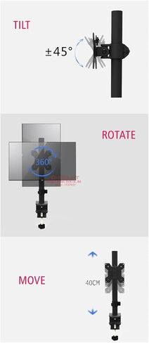 DL-M063 Full Motion Big Base Steel Tilt لأسفل تدوير 360 شاشة Dual Desk Bracket Double Screen Screen Support (Big Base) in Saudi Arabia