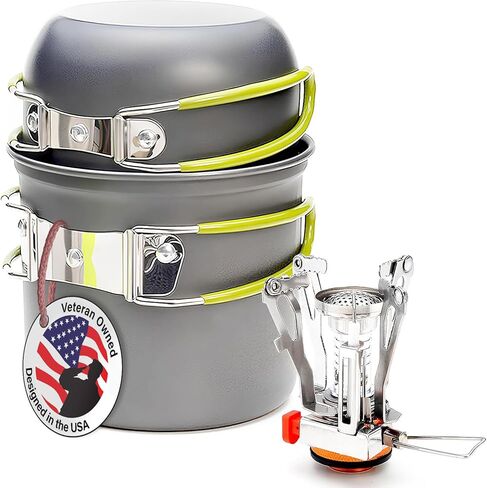 أدوات طهي للتخييم من ELK للتخييم في الهواء الطلق والمشي لمسافات طويلة وحقائب الظهر والنزهات - صغيرة الحجم وخفيفة الوزن وقابلة للحمل in Kuwait