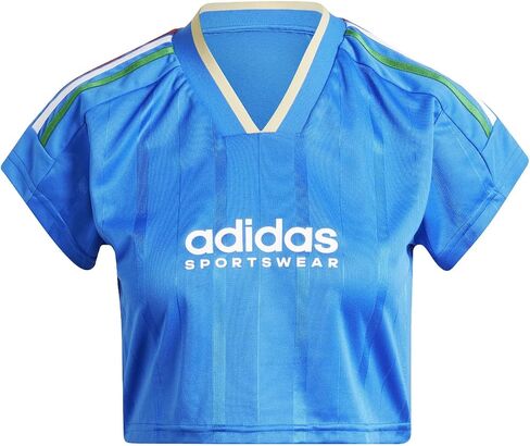 adidas Women's Tiro Nations Pack Crop Jersey, White/Light Blue/Black, XX-Small in Saudi Arabia