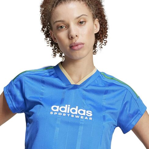 adidas Women's Tiro Nations Pack Crop Jersey, White/Light Blue/Black, XX-Small in Saudi Arabia