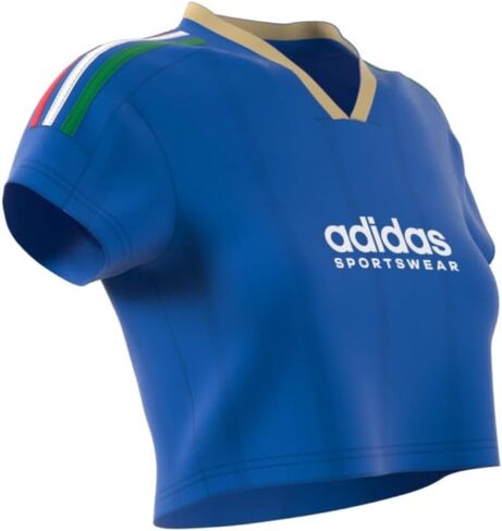 adidas Women's Tiro Nations Pack Crop Jersey, White/Light Blue/Black, XX-Small in Saudi Arabia