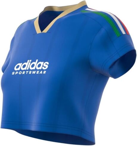 adidas Women's Tiro Nations Pack Crop Jersey, White/Light Blue/Black, XX-Small in Saudi Arabia