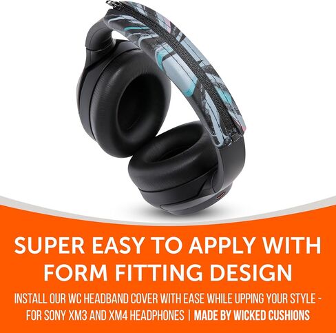 WC Sweatz و Bandz Bundle Pack لسماعات Sony WH-1000XM4 | أغطية العرق وغطاء عقال | 90 أسود in Kuwait