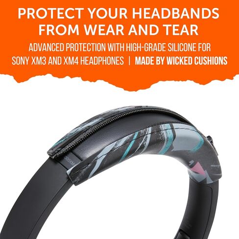 WC Sweatz و Bandz Bundle Pack لسماعات Sony WH-1000XM4 | أغطية العرق وغطاء عقال | 90 أسود in Kuwait