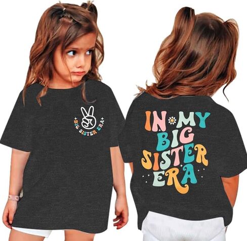 Big Sister Shirt Toddler in My Big Sister Era Shirts Promoted to Big Sister Tees Baby Girls Announcement Short Sleeve Tops in Saudi Arabia