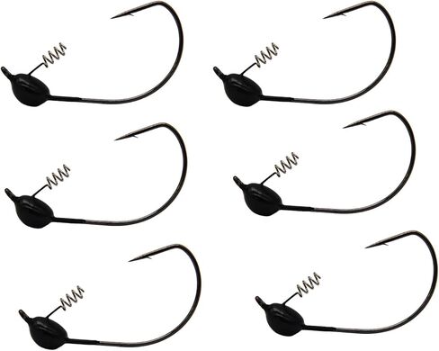 Alichino 6PCS Tungsten Shaky Head Jig,Tungsten Jig Head for Bass Fishing in Kuwait