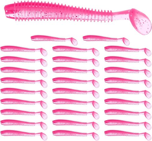 Soft Fishing Lures - Paddle Tail Swim Bait for Bass, Trout in Saltwater & Freshwater - Rigged with Hook - Durable ABS Plastic in Saudi Arabia