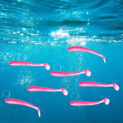 Soft Fishing Lures - Paddle Tail Swim Bait for Bass, Trout in Saltwater & Freshwater - Rigged with Hook - Durable ABS Plastic in Saudi Arabia