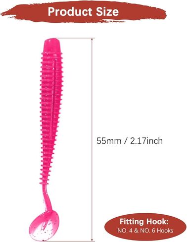 Soft Fishing Lures - Paddle Tail Swim Bait for Bass, Trout in Saltwater & Freshwater - Rigged with Hook - Durable ABS Plastic in Saudi Arabia