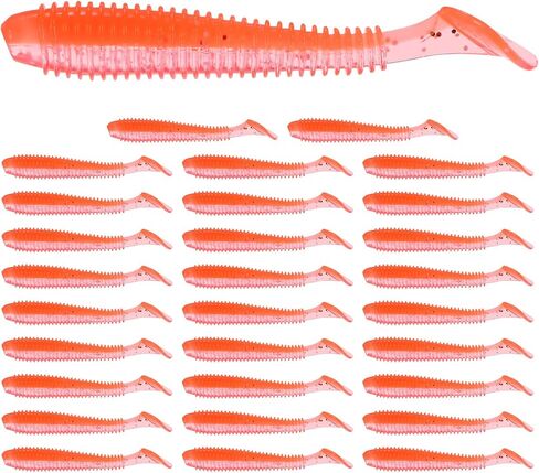 Soft Fishing Lures - Paddle Tail Swim Bait for Bass, Trout in Saltwater & Freshwater - Rigged with Hook - Durable ABS Plastic in Saudi Arabia