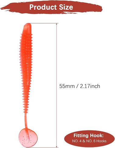 Soft Fishing Lures - Paddle Tail Swim Bait for Bass, Trout in Saltwater & Freshwater - Rigged with Hook - Durable ABS Plastic in Saudi Arabia