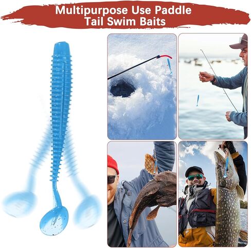 سحر الصيد الناعم - طعم سباحة ذيل مجداف للباس ، سمك السلمون المرقط في المياه المالحة والمياه العذبة - مزورة مع خطاف - بلاستيك ABS متين in Kuwait