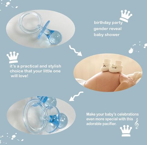 لهايات أطفال أدوروكس 144 صغيرة من الأكريليك باللون الأزرق لتزيين طاولة حمام الطفل (144 قطعة) in Kuwait