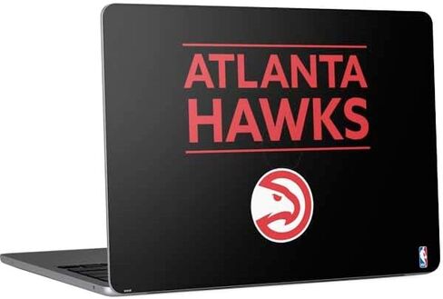 Skinit Skinit Lastop Skin Concerviped مع MacBook Air 13in M4 (2025) - NBA Atlanta Hawks مرخص رسميًا - التصميم الأسود in Kuwait