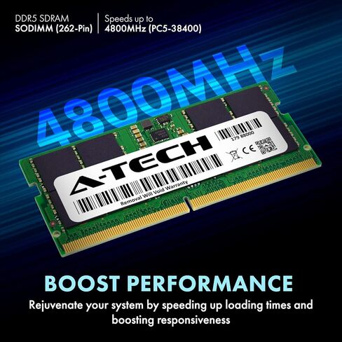 A-Tech 32GB RAM لـ Lenovo Legion 5/5I Pro Gaming Lafop | DDR5 4800MHz PC5-38400 SODIMM 2RX8 1.1V 262-PIN UCC SO-DIMM ترقية in Kuwait