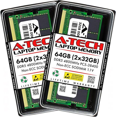 A-Tech 32GB RAM لـ Lenovo Legion 5/5I Pro Gaming Lafop | DDR5 4800MHz PC5-38400 SODIMM 2RX8 1.1V 262-PIN UCC SO-DIMM ترقية in Kuwait