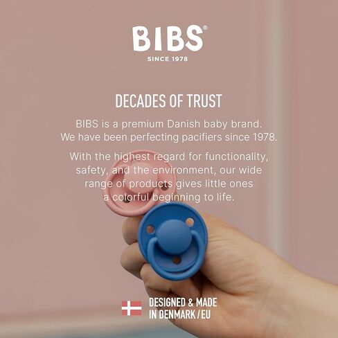 BIBS Pacifiers - De Lux Collection | BPA-Free Baby Pacifier | Made in Denmark | Set of 2 Vanilla/Dark Oak Color Premium Soothers | Size One Size in Saudi Arabia