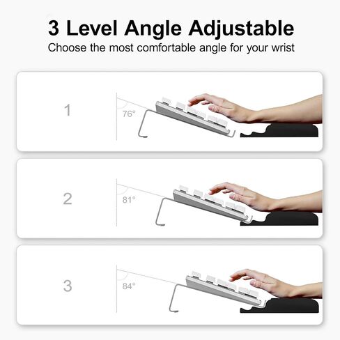 MOSISO Wrist Rest for Keyboard and Computer Keyboard Stand Set, Ergonomic Wrist Rest Pad, Woven Stripes Non-Slip Arm Rest Cushion, Easy Typing Working Acrylic Clear Holder for Office Home, Black in Saudi Arabia