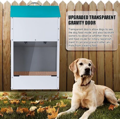 KHEARPSL Galvanized Automatic Dog Feeder Large Breed Dog Food Dispenser for Large Dogs, 25lbs Outdoor Pets Feeder Gravity Food Feeder in Kuwait