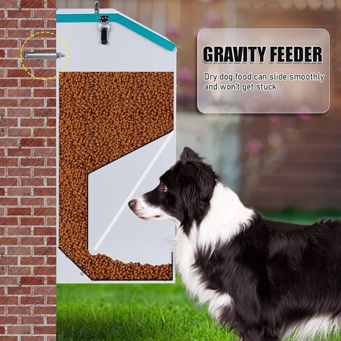 KHEARPSL Galvanized Automatic Dog Feeder Large Breed Dog Food Dispenser for Large Dogs, 25lbs Outdoor Pets Feeder Gravity Food Feeder in Kuwait