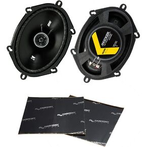Harmony Audio Kicker 43DSC6804 6"x8" DS Series 35W RMS 4 Ohm Coaxial Car Audio Speakers DSC68 Bundle Sound Dampening Speaker Kit