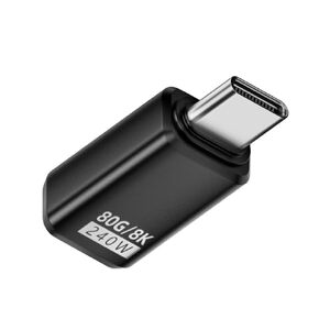 cablecc 80Gbps USB5.0 Extension Adapter Male to Female with 240W 16K 8K 5K Compatible with USB4.0 Thunderbolt3/4/5(Up Angled)