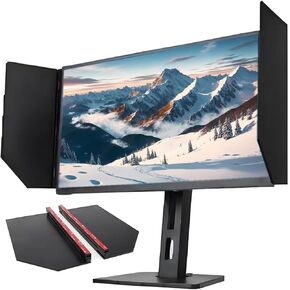 Desktop Computer Monitor Hood, Foldable Anti-Glare Video Monitor Hood Sunshade Sunhood, Support 180° Adjustment Angle, for 32-inch Laptops, for Office, Play Games
