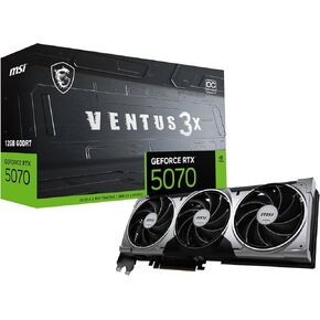 MSI GeForce RTX 5070 12G Ventus 3X OC - 12GB GDDR7 (28Gbps/192-bit), PCIe 5, Boost: 2542 MHz, HDMI 2.1b, DisplayPort 2.1b