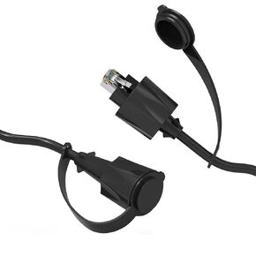 Cat6 Ethernet Cable w/Dust Cap, Industrial Outdoor SFTP Patch Cable 3 ft (10 Pack) Black - Cat6 Cable, Network Cable, Cat 6 Cable, Internet Cable - 3 Feet