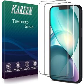 KAREEN 2 Pack Screen Protector Designed for iPhone 14 Tempered Glass Flim 6.1-Inch, 9H Hardness, Anti-Scratch, Bubble Free, Easy to Install, Case Friendly