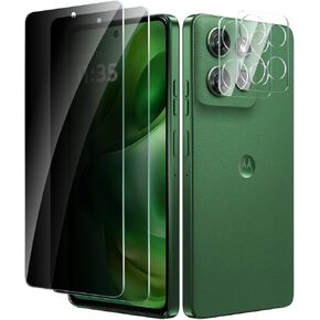 2+2 Pack for Motorola Moto G Power 2025 Privacy Screen Protector with Camera Lens Protector, Anti Spy Tempered Glass Protection Film 9H Hardness, Scratch Resistant, Case Friendly