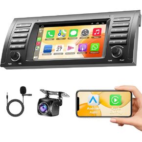 Car Radio for BMW 5 Series 1995-2003 (E39), Android 13 Wireless CarPlay Android Auto Car Stereo,7'' Touchscreen Head Unit GPS Navigation with Bluetooth, FM, SWC, WiFi+Backup Camera