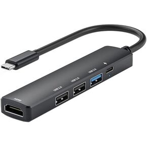 5 in 1 USB C Hub with 4K HDMI, PD 100W Fast Charging Type C Adapter, Multi-Port USB C Converter Compatible with Windows, MacOS, Linux sysytem; Support MacBook Air/Pro/ M1/ M2, Chromebook, XPS