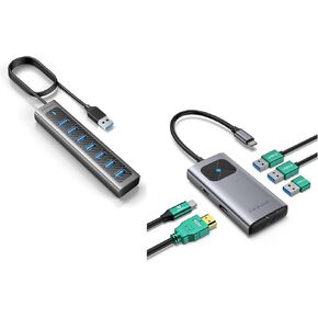USB 3.0 HUB و USB-C HUB GRAY BUNDLE
