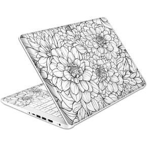 Laptop Skin Decal HP 14" - Black White Botanical, Laptop Cover Sticker, No Cutting Required, No Bubble, Waterproof, Scratch Resistant - Including Wide Screen and Wrist Pad