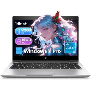 HP EliteBook 840 G5 Laptop with Backlit Keyboard,14-inch FHD (1920x1080) Display, Core i7-8650U up to 4.2GHz, 16GB RAM, 512GB SSD, Windows 11 Pro (Renewed)