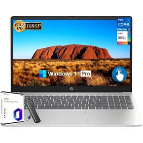 HP 15.6" FHD Touchscreen Business Laptop, 13th Gen Intel 10-Core i7-1355U, 64 GB RAM, 2 TB SSD, Intel Iris Xe Graphics, Wi-Fi 6, Long Battery Life, Copilot AI, Windows 11 Pro, w/Lifetime MS Office