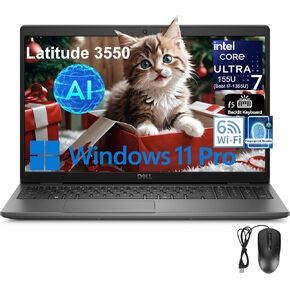 Dell Latitude 3550 15 15.6 "FHD Computer Computer ، Intel 12-Core Ultra 7 155U (Beat I7-1355U) ، 64GB DDR5 RAM ، 2TB PCIe SSD ، WIFI 6 ، Bluetooth 5.3 ، Backlit Keyboard ، Photeprint Reader ، Windows 11