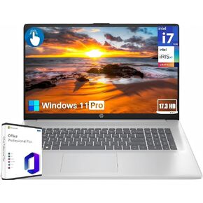 HP 17 inch Laptop for Business, 17.3" HD+ Touchscreen Display, Intel 10-Core i7-1355U(up to 5.0 GHz), 32 GB RAM, 1 TB SSD, Lifetime Office, Windows 11 Pro, Intel Iris Xe GPU, Wi-Fi 6, w/Accessories