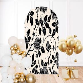 6.6 قدم القوس الخلفية الغلاف المائي الوردة النباتية الصغيرة براعم صغيرة بيضاء للاستخدام كـ تحية غطاء قوس الزفاف دنة ملاءمة أغطية موقف خلفية للزفاف لزخرفة حفلة عيد ميلاد الزفاف in Kuwait