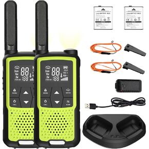 Walkie Talkies 22 FRS Channel NOAA Weather Alerts Long Rang Rechargeable Walkie Talkies with 1400mAh Battery 2 Pack