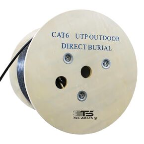 Cat6 Outdoor (CMX) Direct Burial, 1000ft, 23AWG | 100% Solid Bare Copper | 550MHz | Unshielded Twisted Pair (UTP) Bulk Ethernet Cable