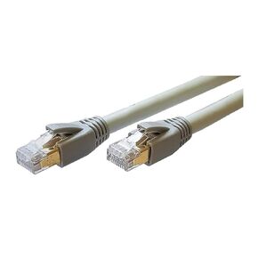 Sunnytech Cat8 S-FTP 24AWG 25G/40G 2000MHz,PoE++,Gold Plated RJ45 CMR Patch Cord 33FT, White Grey