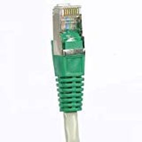 InstallerParts Ethernet Cable CAT6 Crossover Cable Shielded (SSTP/SFTP) 5 FT Gray Cable with Green Boot - Professional Series - 10Gigabit/Sec Network/Internet Cable, 550MHZ