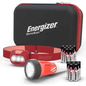 Energizer Preparation Kit, Power Outage Kit with 2-in-1 LED Flashlight-Lantern Combo (90 lumens), LED Headlamp (325 Lumens), Backup Batteries, and Storage Case