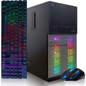 Dell RGB Gaming Desktop PC, Intel I7 3.4Ghz, GeForce GTX 1660 Super 6G GDDR6, 16G Memory, 256G SSD, 3T, WiFi, BT 5.0, RGB Keyboard & Mouse, W10P64 (Renewed)