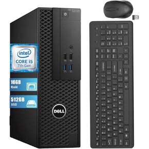 Dell Precision 3420 SFF Desktop Computer Small Form Factor, Core i5-7th 3.4GHz to 3.8GHz, 16GB RAM, 512GB SSD, Wireless Keyboard, 4K Support, Win11 pro(Renewed)