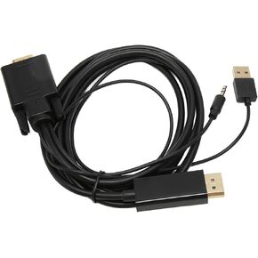 Topyond VGA إلى DP Connector Cable 1080p Full HD - منفذ صوت متكامل ، مدمج في رقاقة IC المتقدمة ، التداخل المضاد ، مثالي لشاشات عالي الدقة وأجهزة العرض