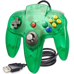 وحدة التحكم في Luxmo Premium Classic N64 USB ، Retro N64 Gamepad Moverystick PC Controllers for Windows PC Retro Pie
